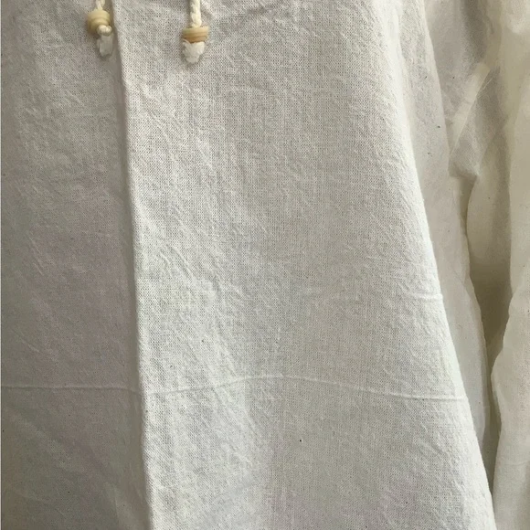 Vintage poet prairie blouse, cotton, linen, size 46 - Picture 9 of 9